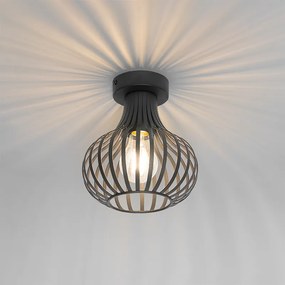 Candeeiro de teto moderno preto 18 cm - Saffira