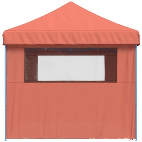 Tenda p/ festas pop-up dobrável 4 paredes laterais terracotta