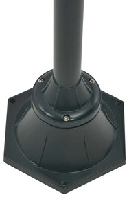 Candeeiro de pé jardim 2 braços E27 220cm alumínio verde escuro