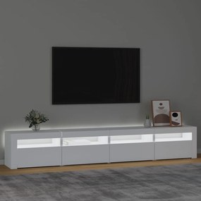 Móvel de TV com luzes LED 240x35x40 cm branco