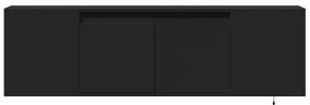 Móvel de parede para TV com luzes LED 135x31x39,5 cm preto