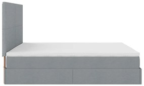 Estrutura cama otomana colchão 160x200 cm tecido cinzento claro