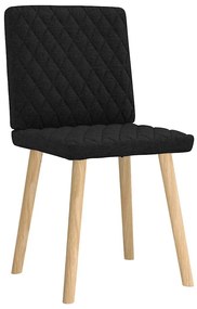 Cadeiras de jantar 2 pcs tecido preto