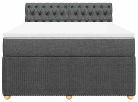 Cama com molas/colchão 160x200 cm tecido cinzento-escuro