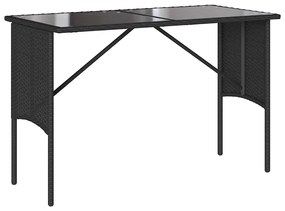 3 pcs conjunto de jantar p/ jardim c/ almofadões vime PE preto