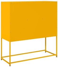 Aparador 100,5x39x107 cm aço laminado a frio amarelo mostarda