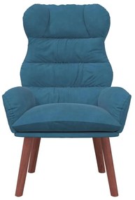 Poltrona Relaxante Veludo Azul