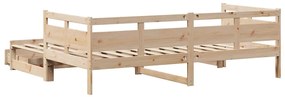 Sofá-cama com gavetão e gavetas sem colchão 90x200 cm