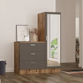Armário Multiusos CC6 – Pinho Atlântico/Antracite – Gavetas: 60x72x45