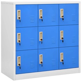 vidaXL Cacifo 90x45x92,5 cm aço cinzento-claro e azul