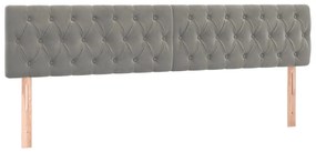 Cama box spring colchão LED 120x190 cm couro artif. cinza-claro