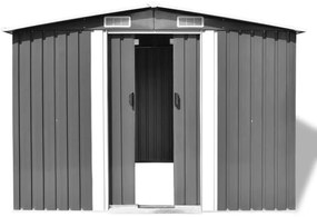 Abrigo de jardim metal cinzento 257x205x178 cm