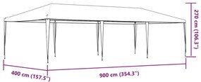 Tenda para festas 4x9 m 90 g/m² antracite
