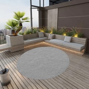 147810 vidaXL Relva artificial com pitões redonda diâmetro 170 cm cinzento