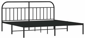 Estrutura de cama com cabeceira 193x203 cm metal preto