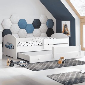 Cama infantil  dupla Luk 160x80 polícia branca - colchão e estrado incluído