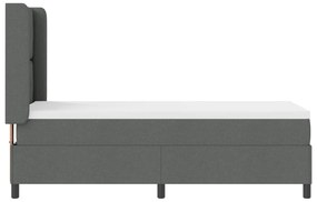 Cama Box Spring vidaXL com Colchão e LED Cinza Escuro 90x190 cm Tecido