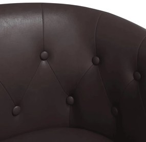 Poltrona couro artificial castanho