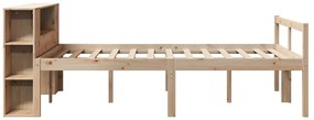 Cama com estante sem colchão 140x190 cm pinho maciço