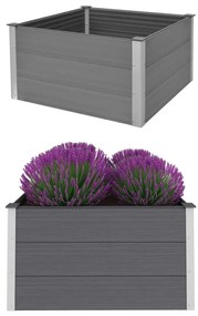 vidaXL Canteiro elevado para jardim WPC 100x100x54 cm cinzento