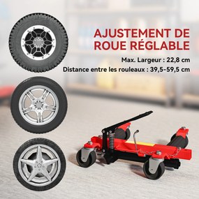 Conjunto de 2 Carrinhos de Movimentação de Veículos, 56 x 54 x 19,5 cm, Capacidade de 680 kg, Preto