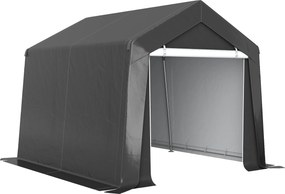 Outsunny Abrigo de jardim tenda de armazenamento portátil para exterior com estrutura em aço galvanizado e porta ampla 3 x 3 m cinza | Aosom Portugal