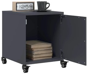 vidaXL Mesas de cabeceira 2 pcs 36x39x43,5 cm aço antracite