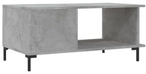 Mesa de centro 90x50x40 madeira processada cinza cimento