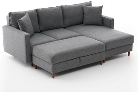 Sofá de Canto Eva – Cinzento – 210x82x195 cm