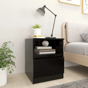 vidaXL Mesa de cabeceira 40x40x50 cm derivados de madeira preto