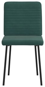 Cadeiras de jantar 4 pcs veludo verde-escuro