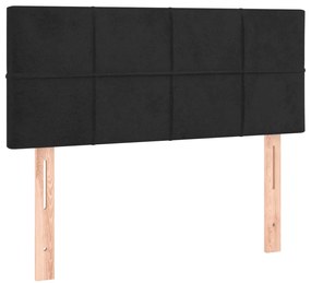 Cama com molas/colchão 100x200 cm veludo preto