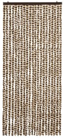 Cortina anti-insetos 90x220 cm chenille bege e castanho