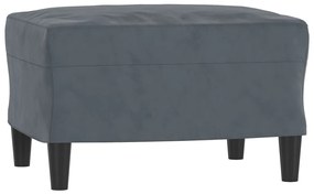 3 pcs conjunto de sofás veludo cinzento-escuro
