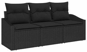 Conjunto de Jantar para Jardim com 3 Peças e Almofadas em Rattan Polip