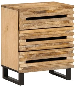 vidaXL Mesa de cabeceira 50x34x62cm madeira de mangueira áspera maciça