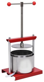 146897 vidaXL Prensa para frutas e vinhos aço inoxidável 6 L