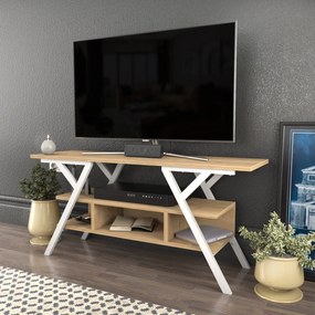 Móvel TV Minerva – Branco Carvalho – 120x35x55 cm