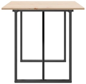 Mesa de jantar estrutura em O 160x80x75cm pinho e aço