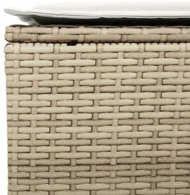 6 pcs conjunto de sofás p/ jardim com almofadões vime PE bege