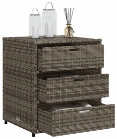 Armário de arrumação para jardim 55x59x69 cm vime PE cinzento