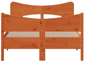Cama sem colchão 120x190 cm madeira pinho maciça castanho-mel