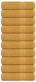 vidaXL Toalhas de banho FROGN 10 pcs 70x140 cm 360 g/m² ouro