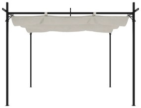 Pérgola com toldo retrátil 295x292x230 cm cor creme