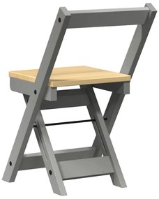 Cadeiras de jantar dobráveis 2 pcs Corona pinho maciço cinzento