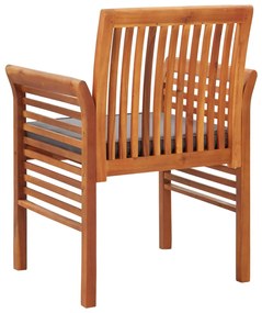 Cadeiras de jantar jardim c/ almofadões 2 pcs madeira acácia