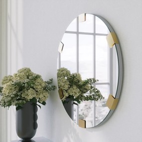 Espelho Decorativo Chakra – Dourado – Diâmetro: 60 cm