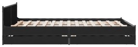 Estrutura de cama c/ gavetas 135x190 cm derivados madeira preto