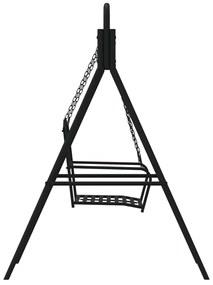 Banco de baloiçar 124 cm em aço preto