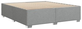 Estrutura de cama sem colchão 200x200 cm tecido cinzento-claro